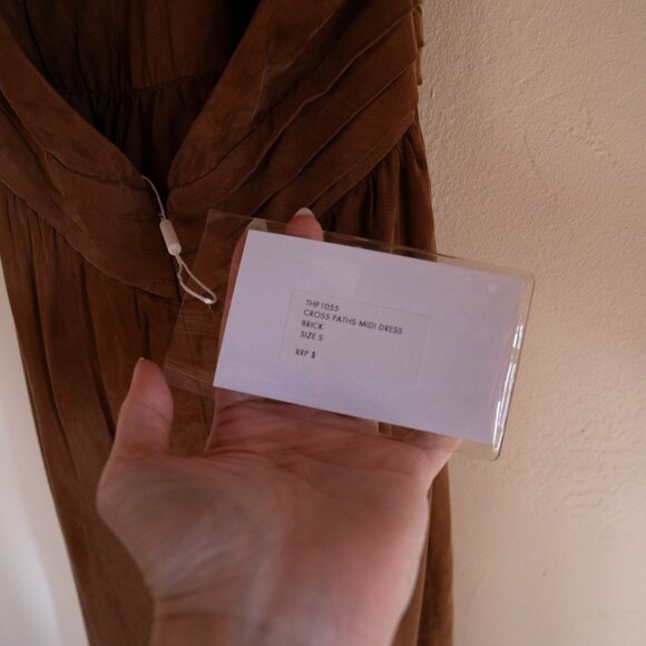 NWT $195 Third Form Cross Paths Midi Brick XS Fall Wedding Guest Dress - Picture 6 of 7